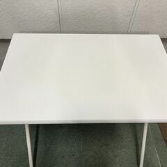 NITORI ニトリ 木製 折りたたみテーブル 作業台 パソコンテーブル ホワイト 幅70cm×奥行46cm×高さ67cm の画像