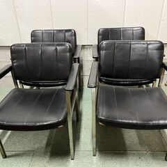 会議椅子 4脚セット オフィスチェア 事務椅子 応接 幅60cm...
