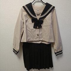 ハロウィン等　セーラー服　ベージュ＆ブラウン　Lサイズ