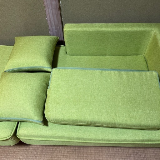 【済】2人掛け用ソファ グリーン