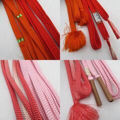 帯締め 7本セット 冠組 平組 組紐 正絹 ポリエステル 和装小物 着物用 長さ160cm 【キモノオフ野々市若松店】の画像