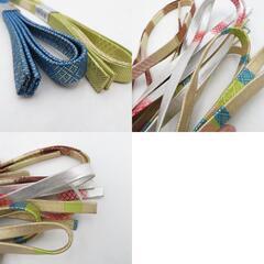 帯締め 佐賀錦 7本セット 平組 銀糸 金糸 正絹 和装小物 着物用 長さ150cm 【キモノオフ野々市若松店】の画像