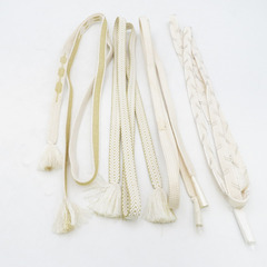 帯締め 4本まとめてセット 平組 組紐 礼装用 絹100% 白色...