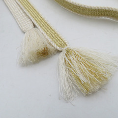 帯締め 4本まとめてセット 平組 組紐 礼装用 絹100% 白色 金糸 正絹 和装小物 帯〆 レディース 女性 長さ160cm 【キモノオフ野々市若松店】の画像