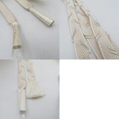 帯締め 4本まとめてセット 平組 組紐 礼装用 絹100% 白色 金糸 正絹 和装小物 帯〆 レディース 女性 長さ160cm 【キモノオフ野々市若松店】の画像