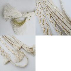 帯締め 4本まとめてセット 平組 組紐 礼装用 絹100% 白色 金糸 正絹 和装小物 帯〆 レディース 女性 長さ160cm 【キモノオフ野々市若松店】の画像