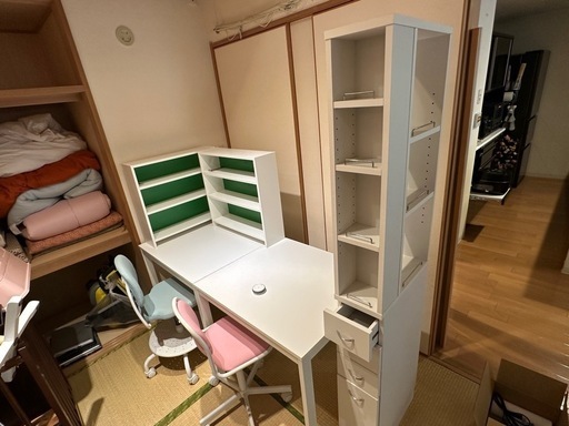 IKEA 机、たな、椅子　7点セット