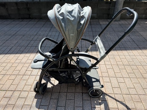 カトージ 二人乗りベビーカー雨カバー＆未使用リアシート付き