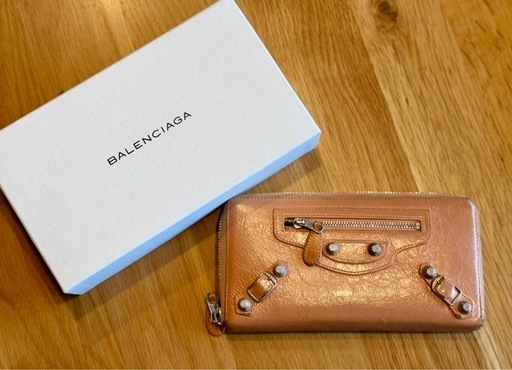 BALENCIAGA サーモンピンクレザー長財布