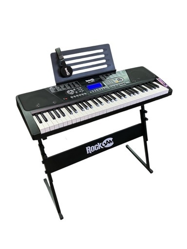 美品 スタンド付きRock JAM RJ-561 電子キーボード ヘッドフォン
