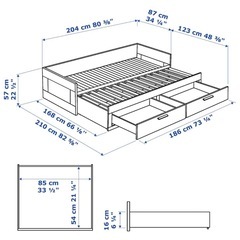 IKEA BRIMNES　ベッド+マットレス2枚 