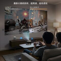 【Netflix公式ライセンス・Dolby対応】Polocsh プロジェクター 家庭用自動台形補正電動フォーカスリアル1080P 600ANSIプロジェクター 小型 WiFi6/Bluetooth5.2/360°回転プロジェクター 天井投影の画像