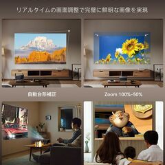 【Netflix公式ライセンス・Dolby対応】Polocsh プロジェクター 家庭用自動台形補正電動フォーカスリアル1080P 600ANSIプロジェクター 小型 WiFi6/Bluetooth5.2/360°回転プロジェクター 天井投影の画像
