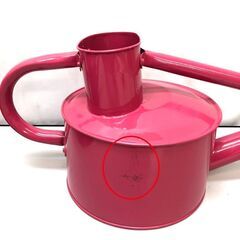 stp-3109　未使用　ブリキ製　ジョーロ　2個セット　ピンク　水差し　金属製　じょうろ　大きめ　ビビッドカラー　インテリア　ガーデニング　水やりの画像