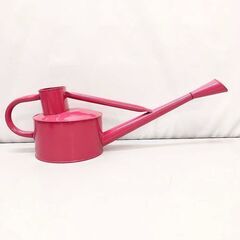 stp-3109　未使用　ブリキ製　ジョーロ　2個セット　ピンク　水差し　金属製　じょうろ　大きめ　ビビッドカラー　インテリア　ガーデニング　水やりの画像