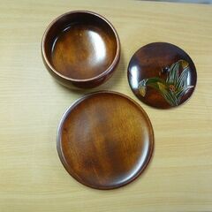 天然木 蓋付き 菓子器 未使用の画像