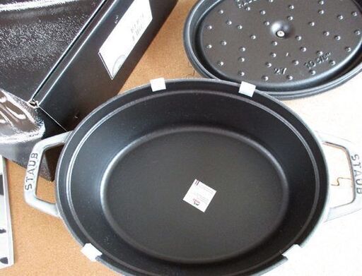 未使用 staub ストウブ ピコ・ココット オーバル 27cm 両手鍋 鋳鉄 グレー 40500-276-0 札幌市北区屯田