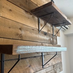 壁掛け棚 ウォールラック DIY 賃貸OK ヴィンテージ インダストリアルの画像