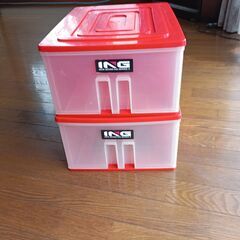 プラスチック収納引き出し2個