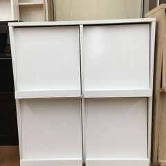 本棚　ロータイプ　2列2段　ホワイト　使用感有