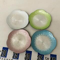 0404-316 七宝焼お皿4枚セット　お花形