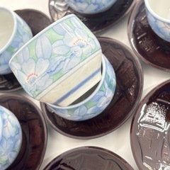 湯呑み・茶托・菓子置きセットの画像