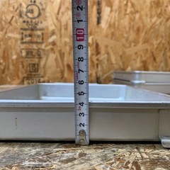 a(7136) 業務用 システムバット 3個 フタ付き 小々40 餃子バット 調理用品 中古 飲食店 店舗 厨房用 アカオアルミ AKAO 硬質アルミの画像