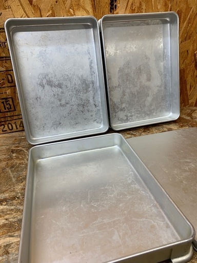 a(7136) 業務用 システムバット 3個 フタ付き 小々40 餃子バット 調理用品 中古 飲食店 店舗 厨房用 アカオアルミ AK