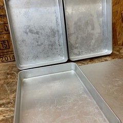 a(7136) 業務用 システムバット 3個 フタ付き 小々40 餃子バット 調理用品 中古 飲食店 店舗 厨房用 アカオアルミ AKAO 硬質アルミの画像