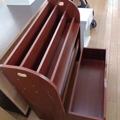 ★ジモティ割あり★  絵本ラック ブラウン H80×D29×W80 クリーニング済み TK4746の画像