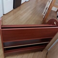 ★ジモティ割あり★  絵本ラック ブラウン H80×D29×W80 クリーニング済み TK4746の画像