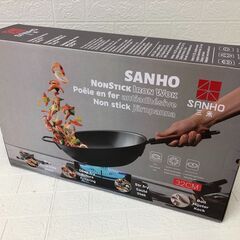 新品未使用！SANHO サンホ 鉄製深型 フライパン 中華鍋 32cmの画像