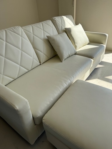 ソファ ソファセット リビングソファ カウチソファ 3人掛け sofa PVC ホワイト