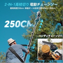 お取り引き中【未使用】小型チェーンソー 高枝切りハサミ 6インチ 軽量 バッテリー付きの画像