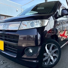 月々8千円〜分割払い可‼️ 車検2年付き！【名義変更代込み】☆スズキ ワゴンRスティングレー☆SDナビ付き☆走行中DVD見れます☆プッシュスタート☆ドライブレコーダー付きのフル装備☆純正アルミ☆そのまま乗って帰れます！の画像