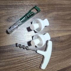 ワインストッパー2個セット＋コルクスクリュー
