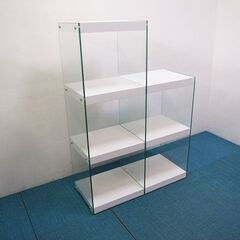 ディスプレイラック 強化ガラス 幅83 奥行35 高さ120cm...