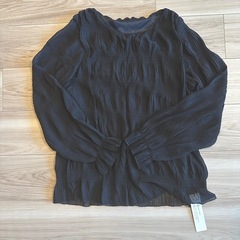 新品 タグ付き シフォントップス 黒の画像