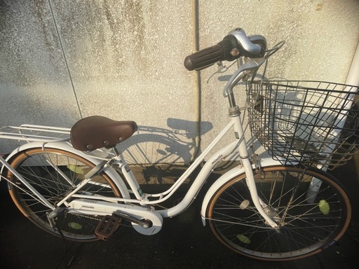 ☆自転車☆26インチ☆ホワイト☆通学☆中古☆程度良好☆