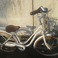 ☆自転車☆26インチ☆ホワイト☆通学☆中古☆程度良好☆の画像