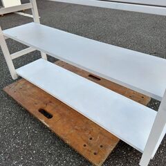 【ジモティ限定特価】 収納家具 キッチンカウンター カウンターボード 西洋風 ホワイト アンティーク風 キッチン家具 Y1191の画像