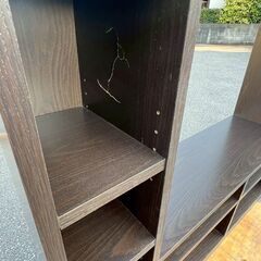 【ジモティ限定特価】 TVボード 壁面タイプ ブラウンカラー 収納家具 大容量収納 高さ調節可能 H1500×W1200×D300 テレビボード Y1194の画像