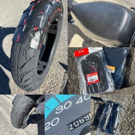 ディオ快速2スト！前後タイヤ・バッテリー・シートなど新品交換