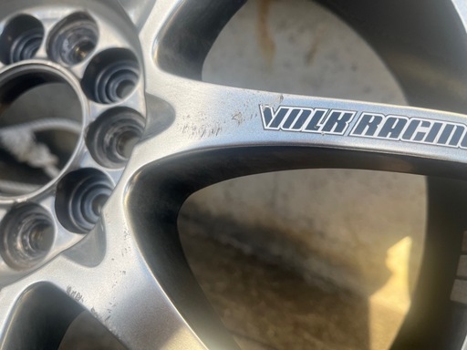 ダークシルバー☆鍛造 ☆軽量 RAYS VOLK ボルク CE28N 7.5-18+47 5H100 18インチ ホイール 4本タイヤバリ山
