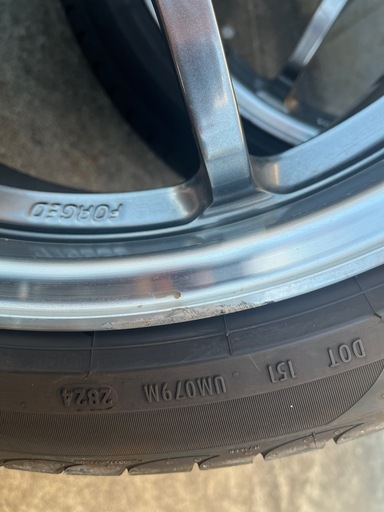 ダークシルバー☆鍛造 ☆軽量 RAYS VOLK ボルク CE28N 7.5-18+47 5H100 18インチ ホイール 4本タイヤバリ山