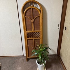 籐のパーテーションの画像