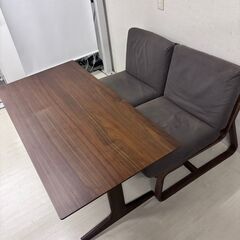  22898  ダイニングテーブル　ソファチェア　2脚セット　幅...