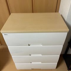 【ほぼ新品】天馬 Tenma フィッツプラス チェスト 4段 メープル 幅55cm F5504　収納ケースの画像