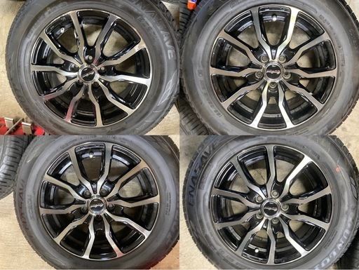 他ご成約⭐️195/65R15⭐️プリウス等??ダンロップサマータイヤ、アルミ付き4本セット??15×6J、インセット45、5H×pc