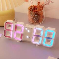 LED 3D デジタル時計 温度計&アラーム付き クリエイティブな電子 USBの画像